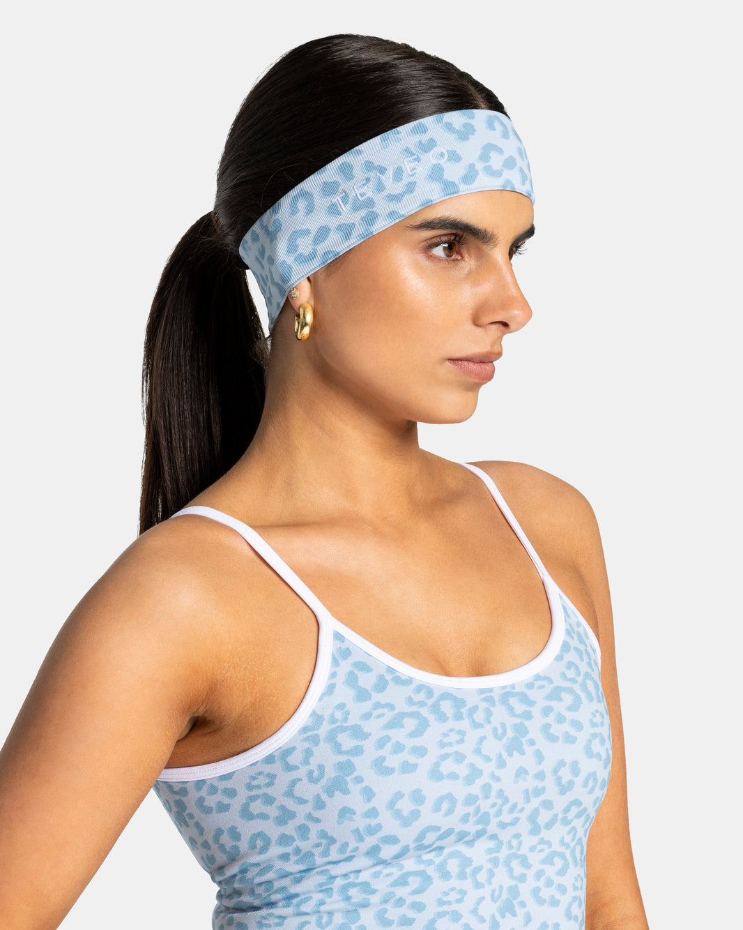 Contrastline Headband ‘Baby Blue Leopard’