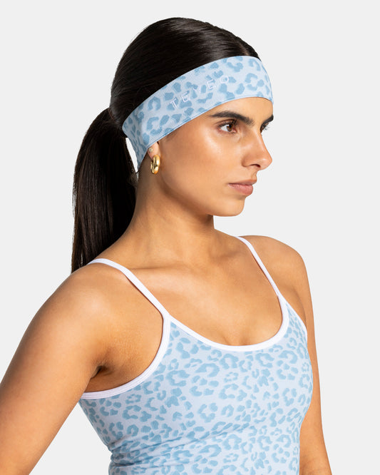 Bandeau Contrastline « Léopard bleu layette »