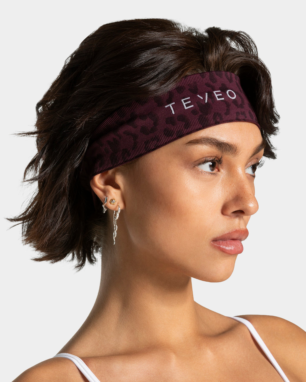 Cinta del pelo Contrastline «leopardo merlot»