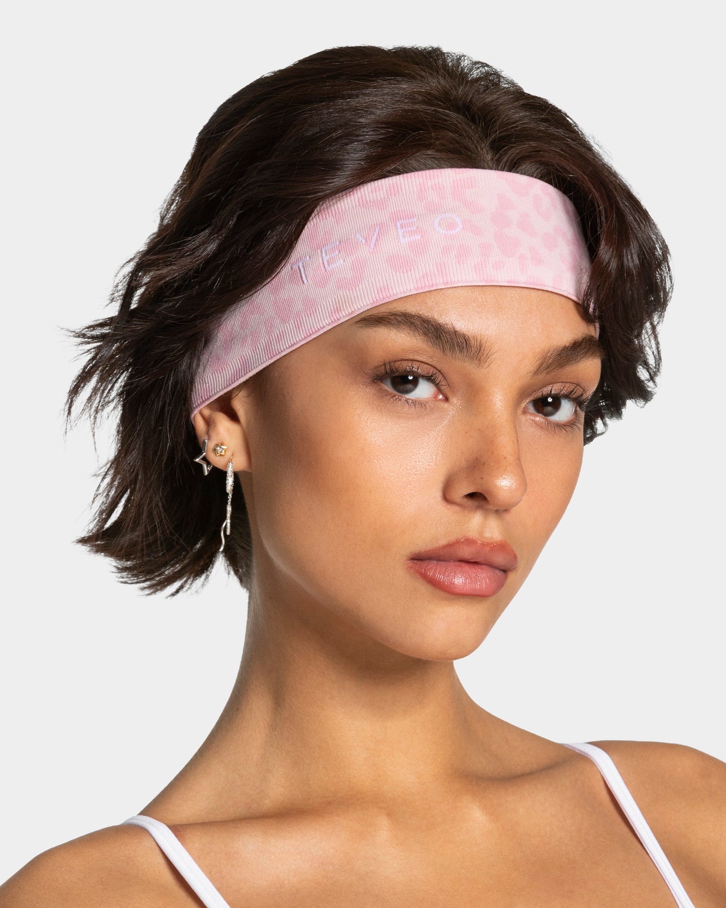 Cinta del pelo Contrastline «leopardo rosado»