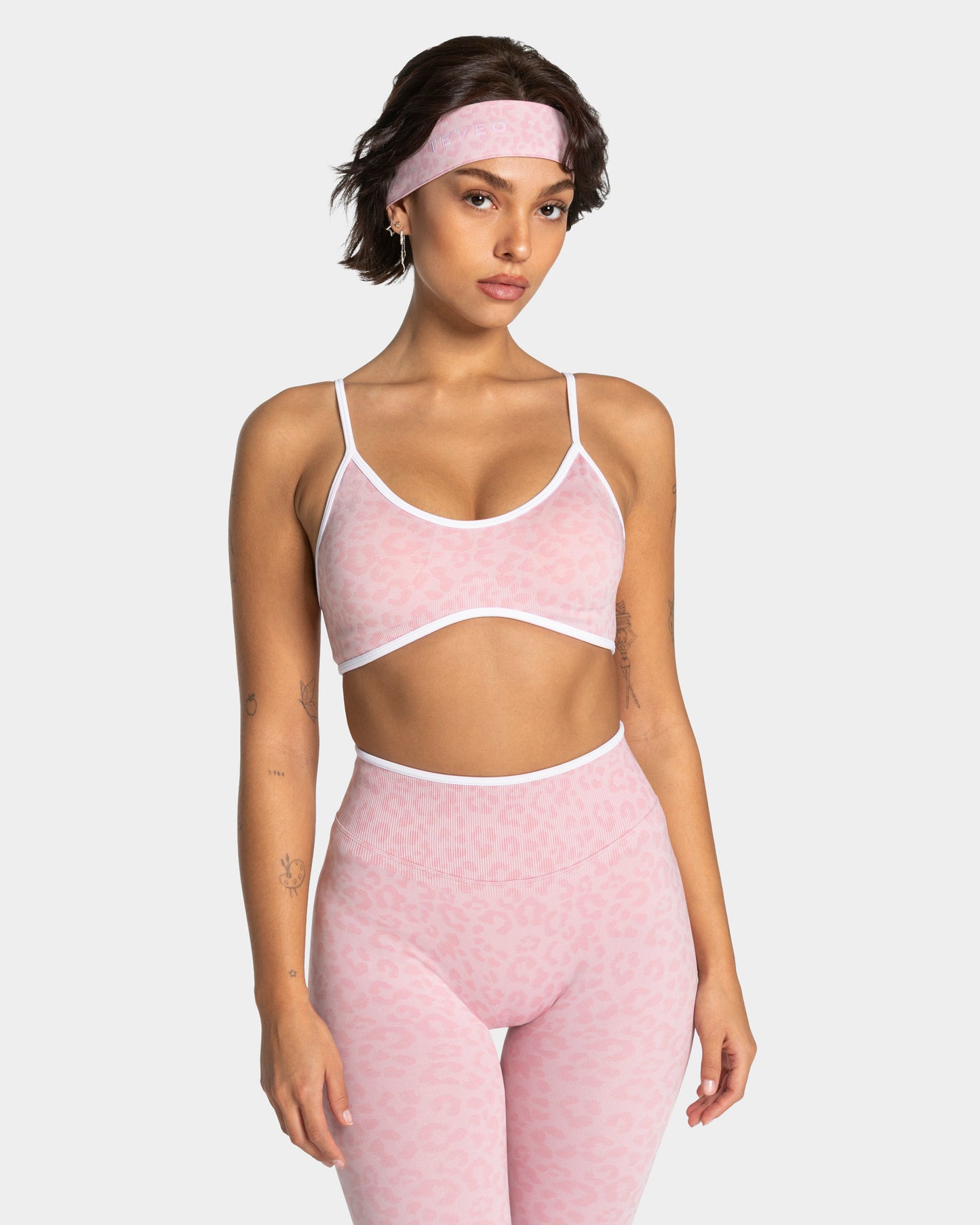 Cinta del pelo Contrastline «leopardo rosado»