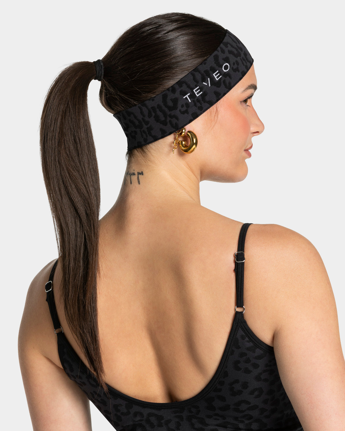 Contrastline Headband ‘Black Leopard Print’