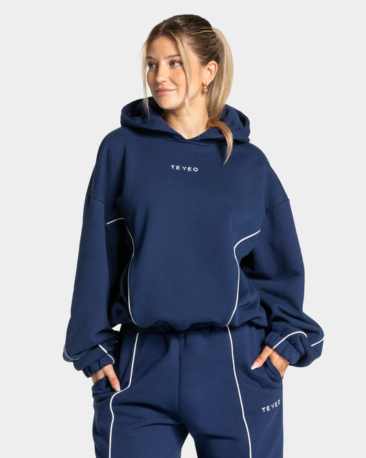Contrastline Hooded Sweater ‘Dark Blue’