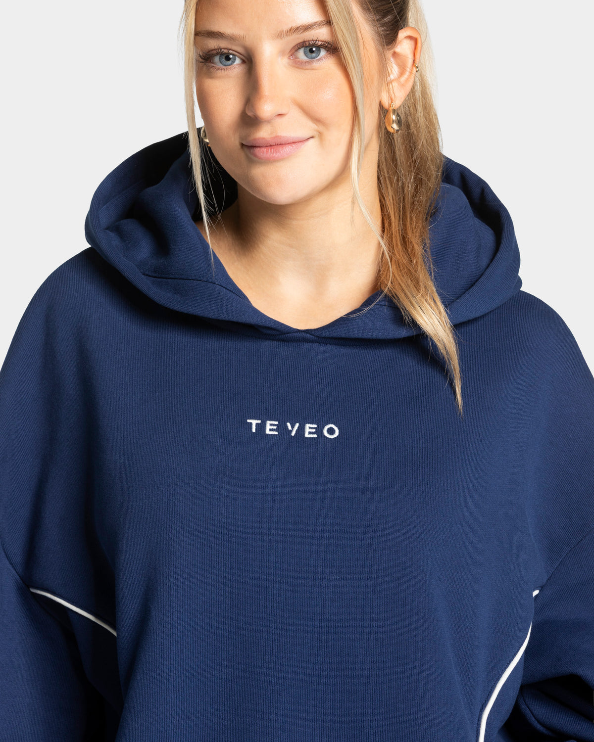 Contrastline Hooded Sweater ‘Dark Blue’