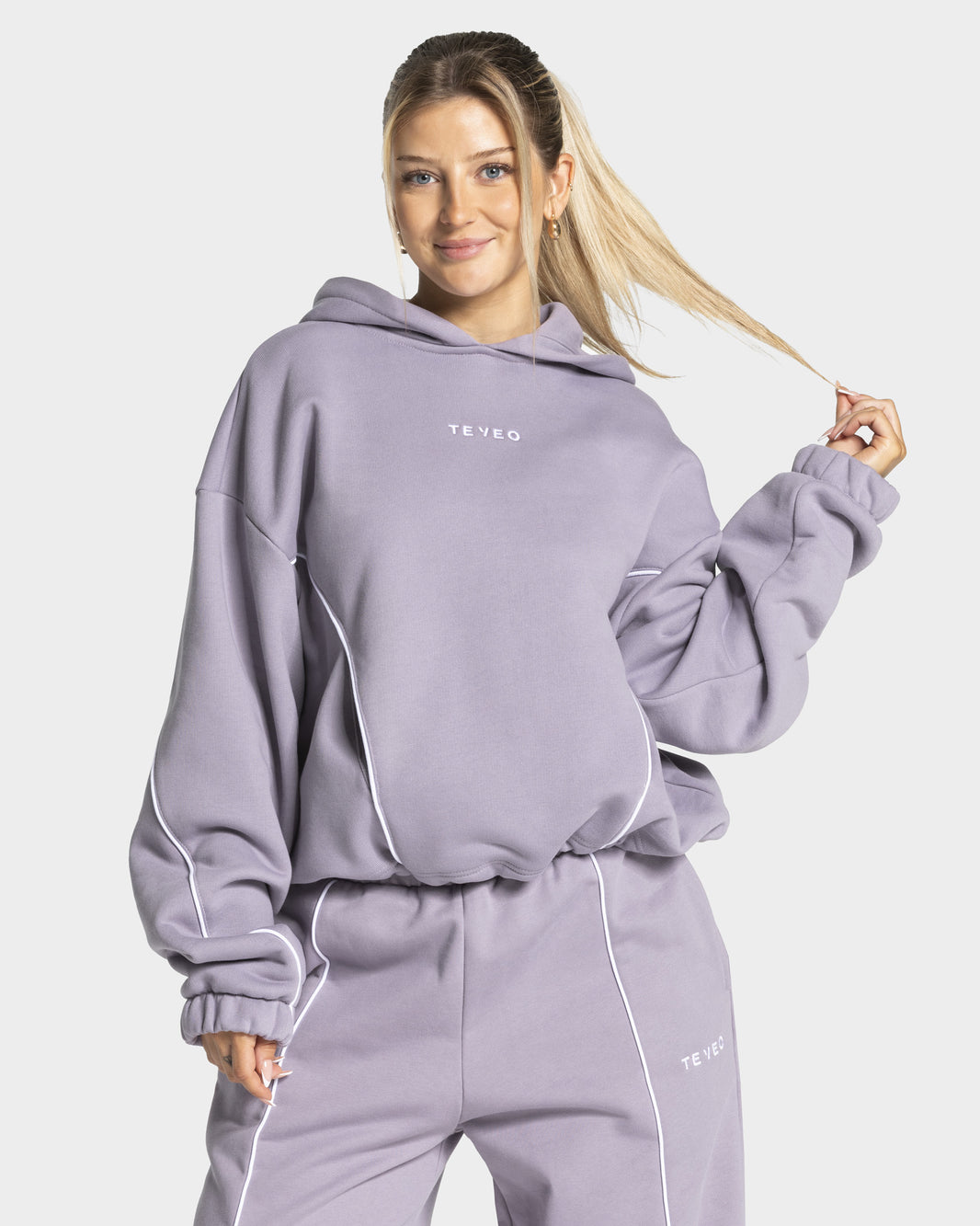Felpa con cappuccio Contrastline "Lavanda"