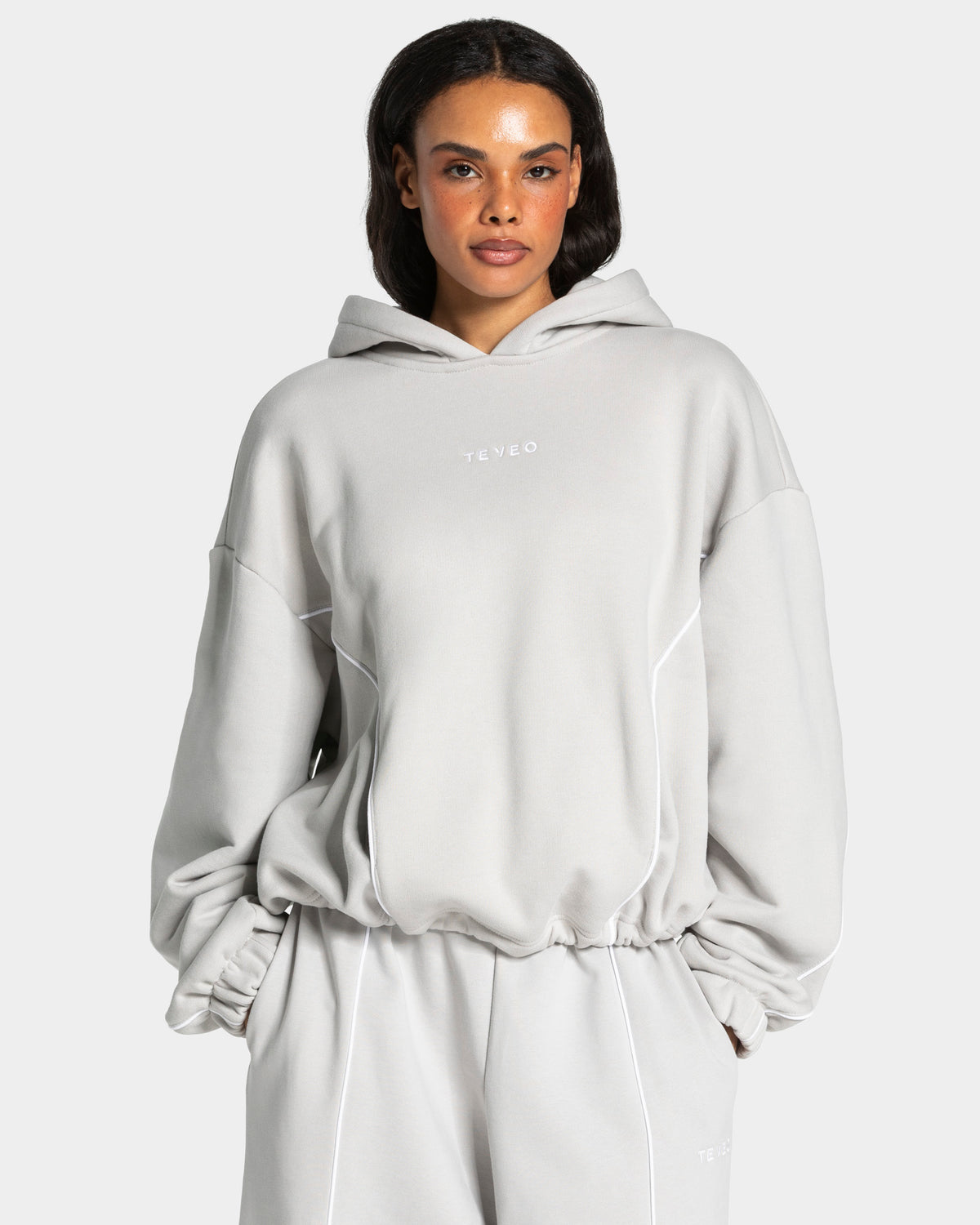 Contrastline Hooded Sweater ‘Moon’