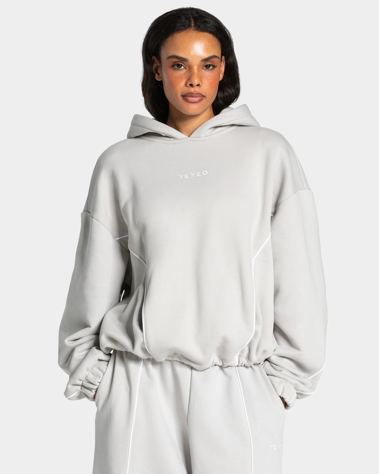 Contrastline Hooded Sweater "Moon"