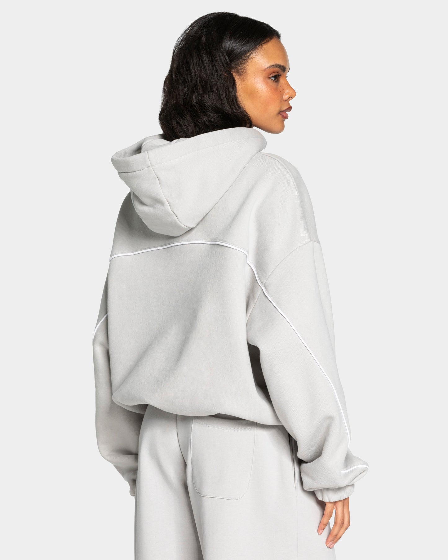 Contrastline Hooded Sweater "Moon"