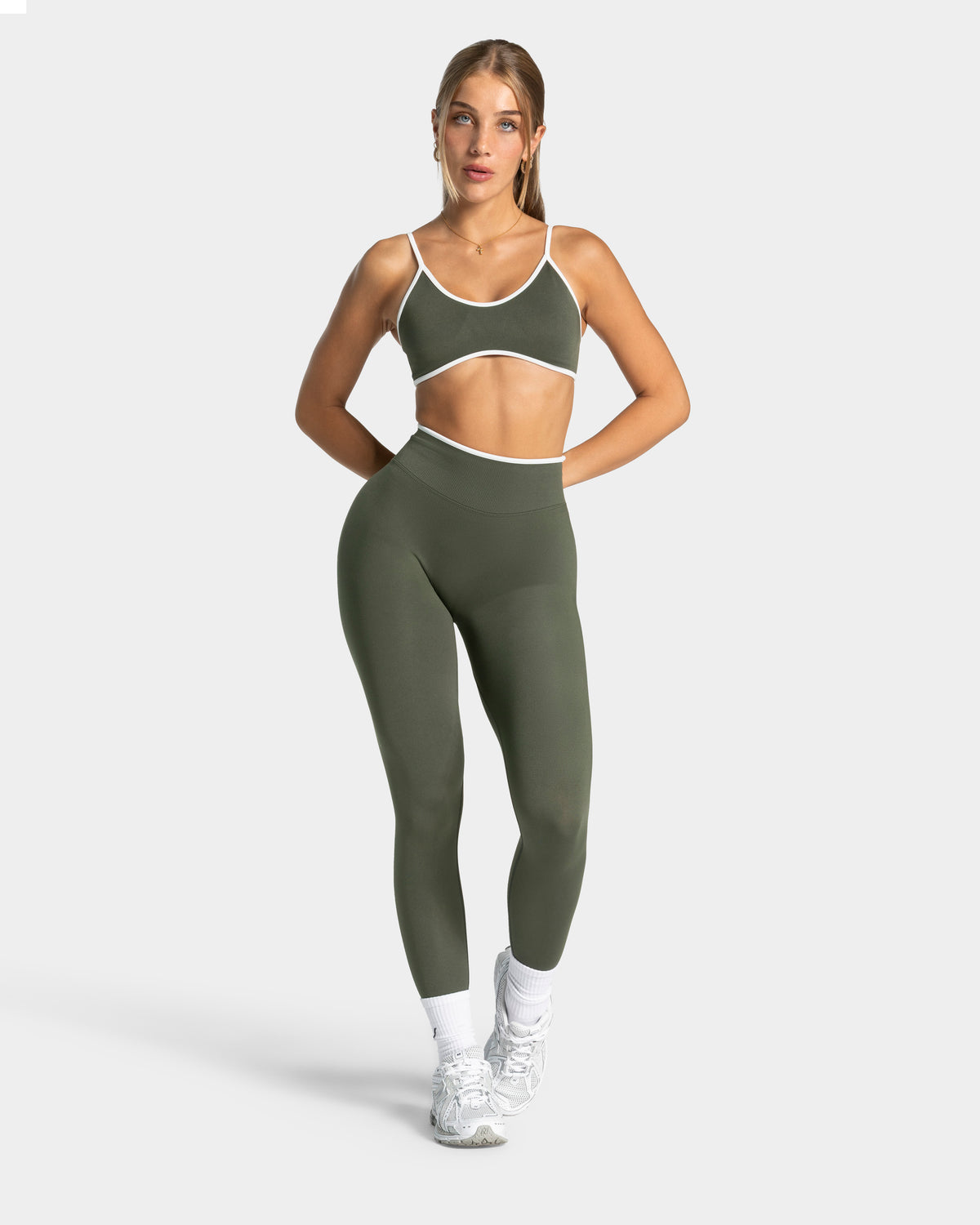 Contrastline Sculpt Scrunch Leggings ‘Khaki’