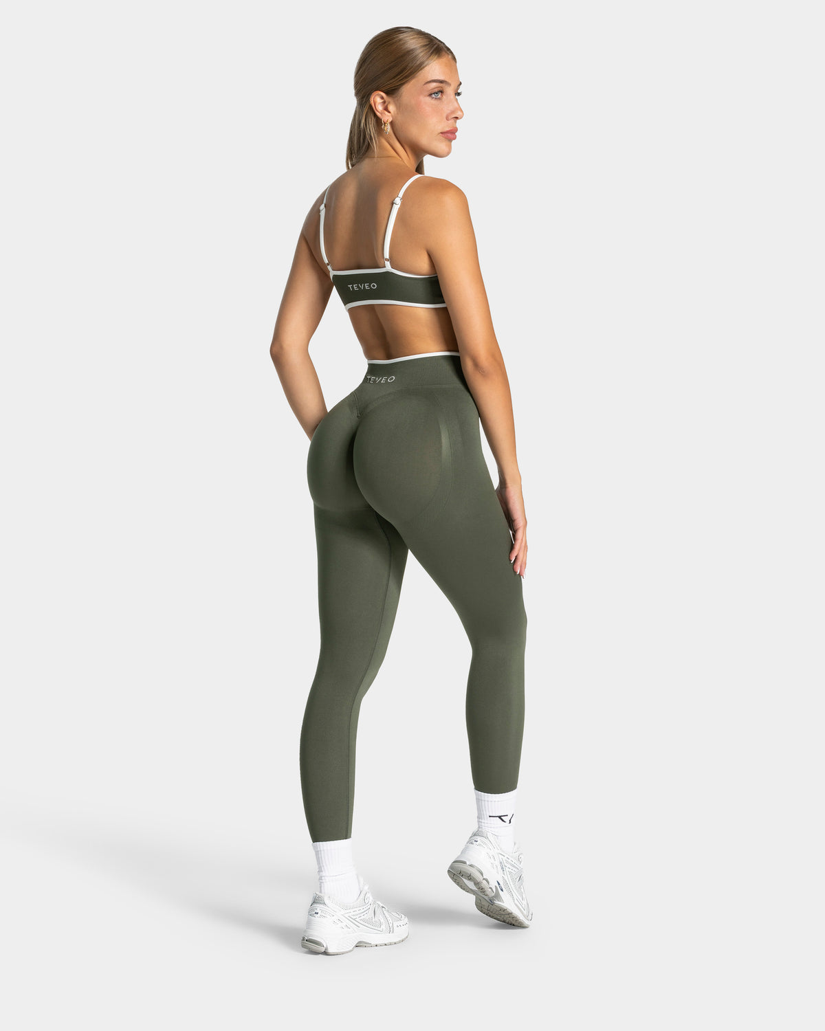 Contrastline Sculpt Scrunch Leggings ‘Khaki’