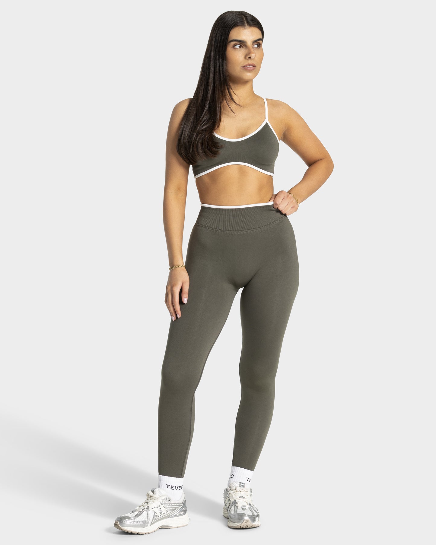 Contrastline Leggings ‘Khaki’