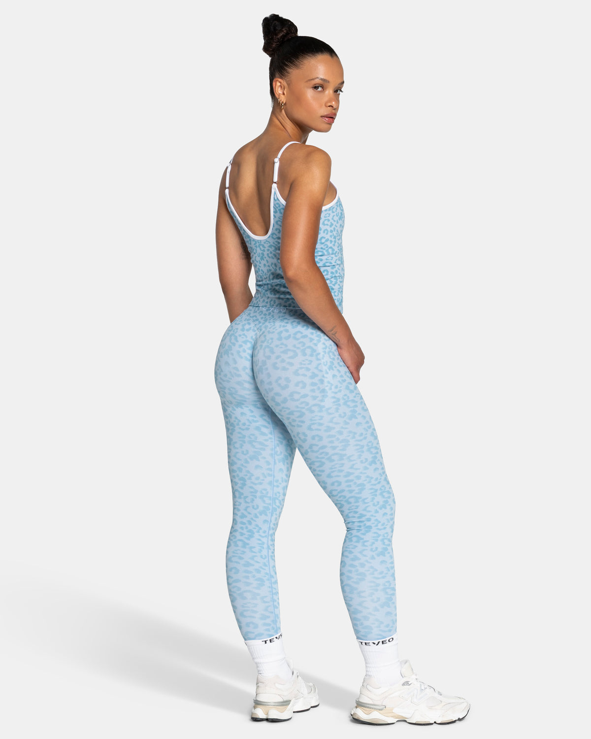 Contrastline Leggings ‘Baby Blue Leopard’