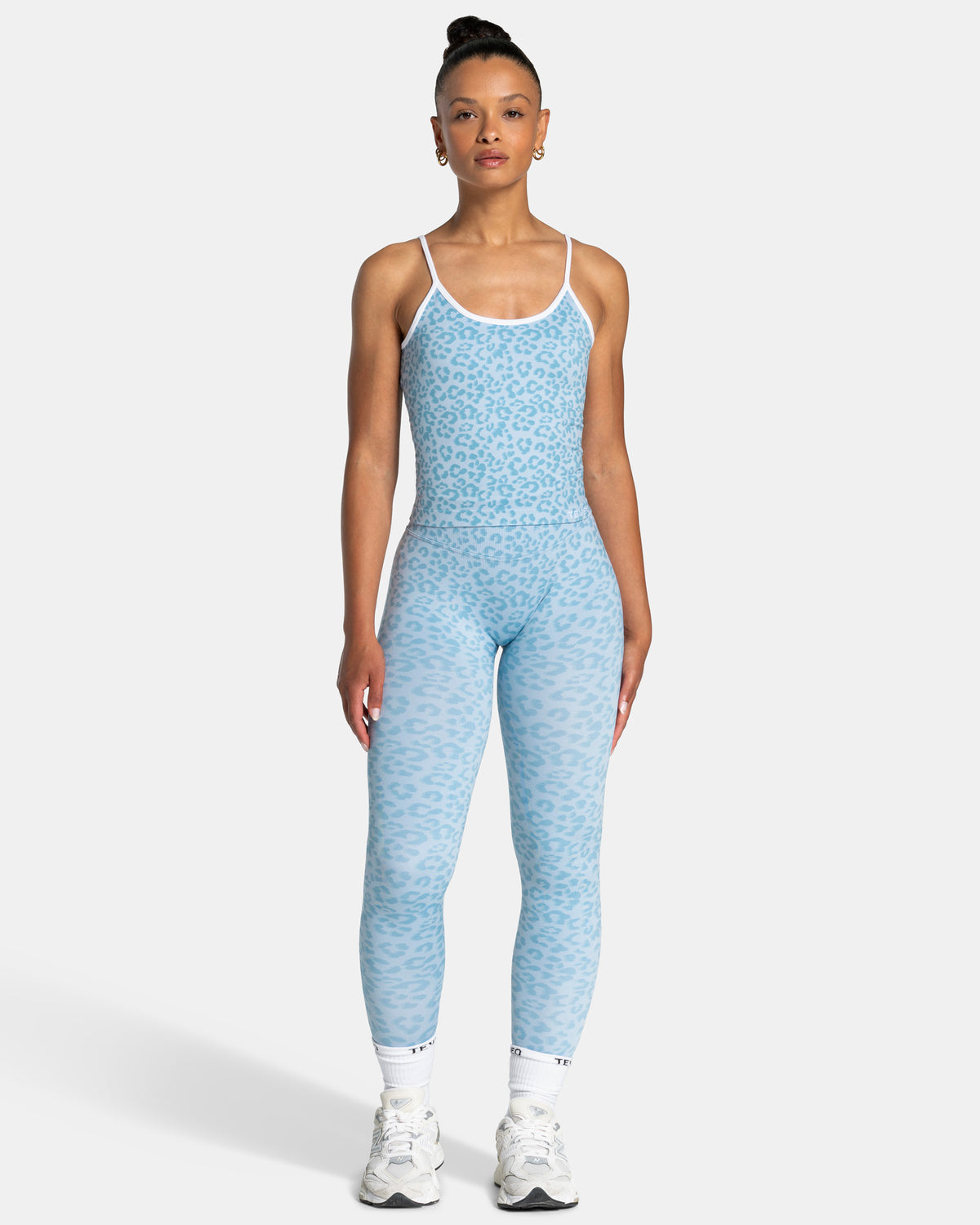Contrastline Leggings ‘Baby Blue Leopard’