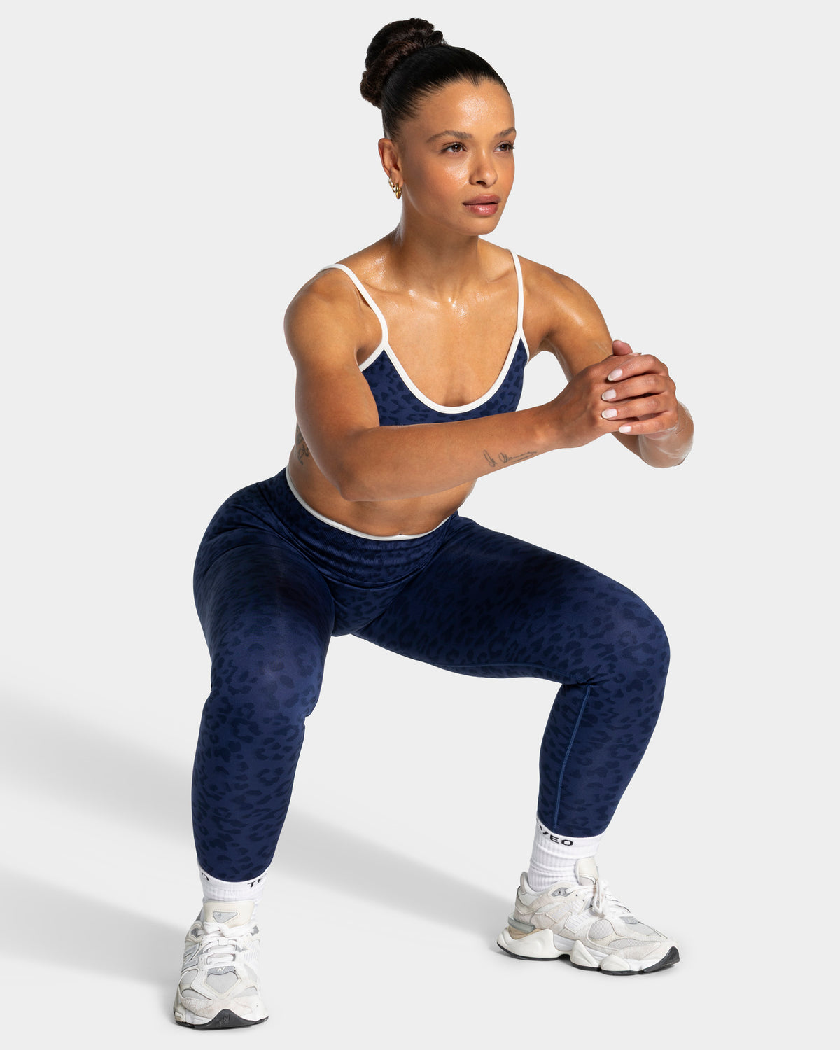 Contrastline Leggings ‘Dark Blue Leopard’