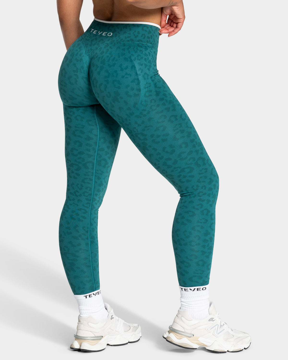 Contrastline Leggings ‘Petrol Leopard’