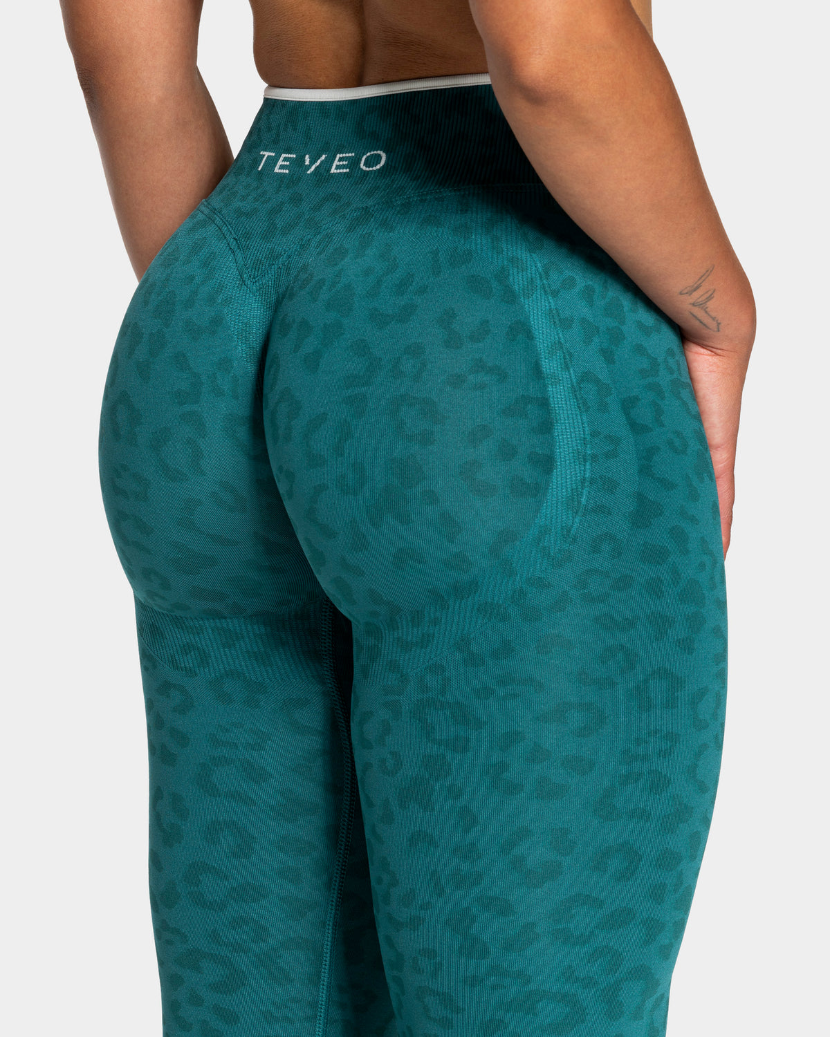 Contrastline Leggings ‘Petrol Leopard’