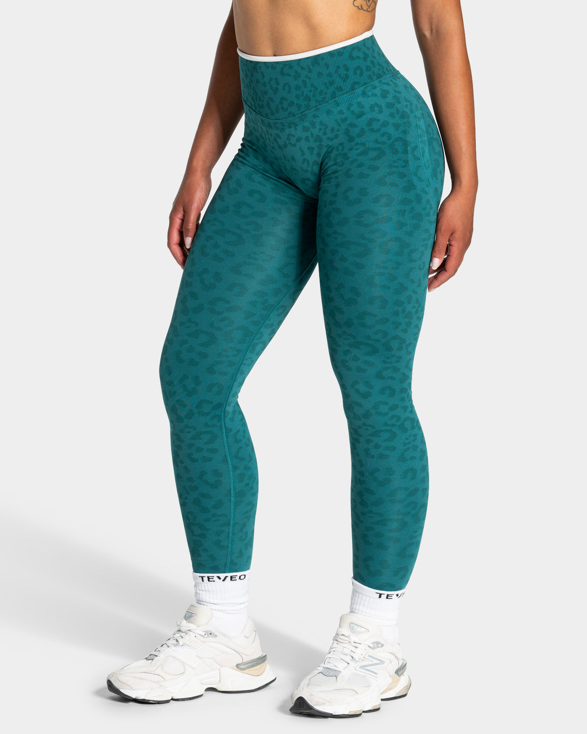Contrastline Leggings ‘Petrol Leopard’