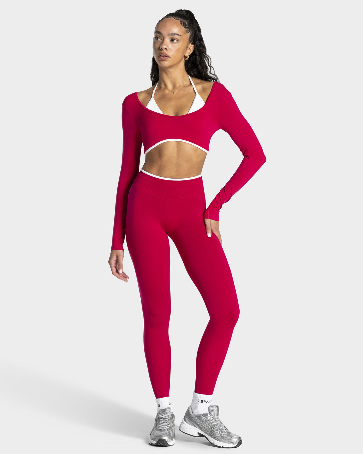 Contrastline Leggings ‘Raspberry’