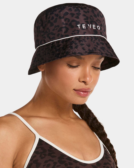 Contrastline Bucket Hat ‘Espresso Leopard Print’