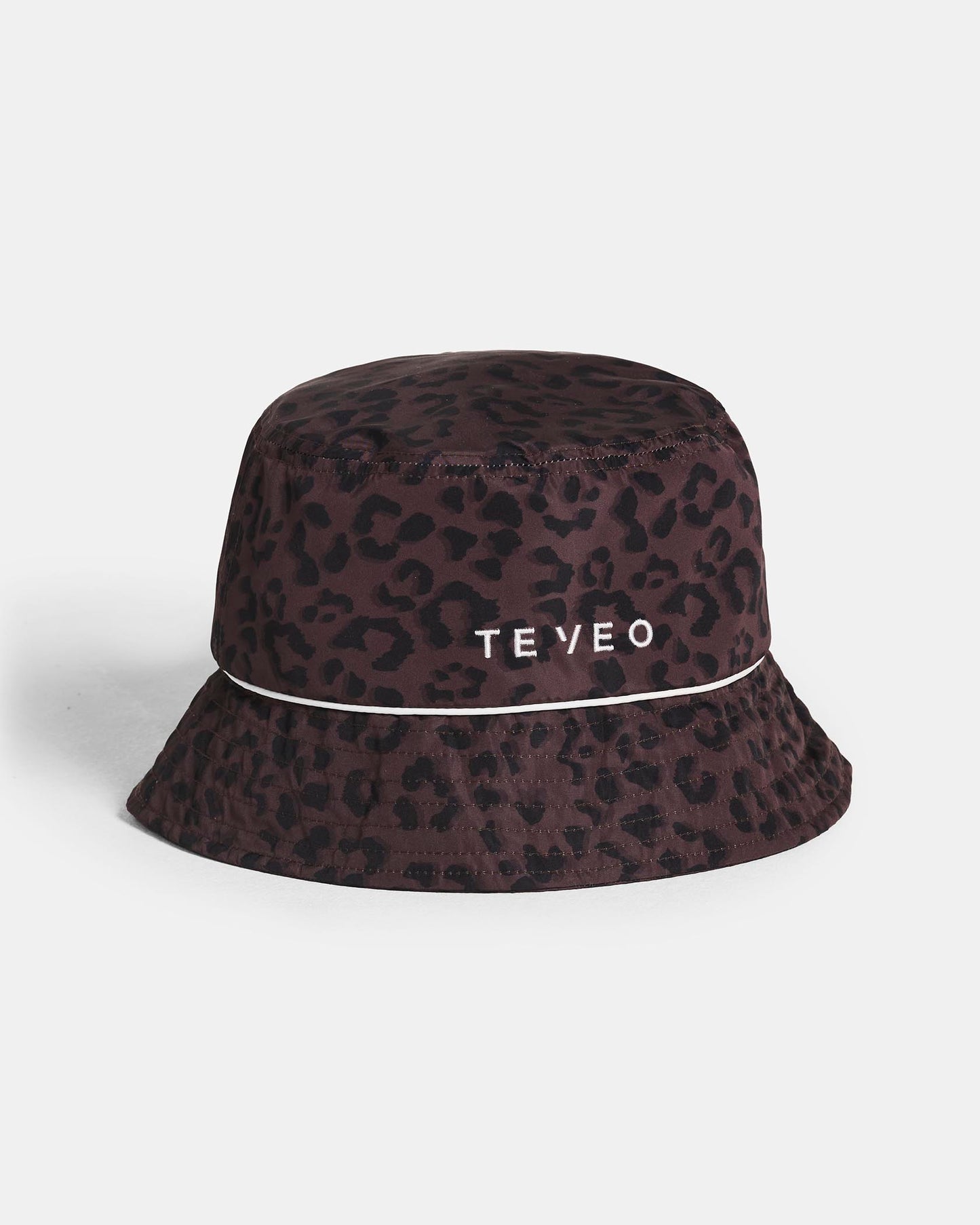 Cappello a secchiello Contrastline “Stampa leopardata Espresso"