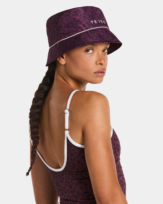 Contrastline Bucket Hat ‘Merlot Leopard’