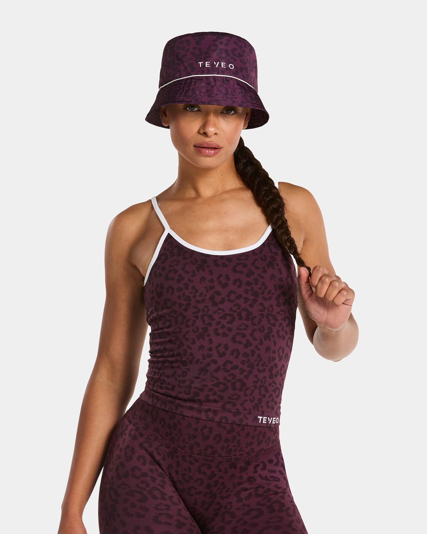 Contrastline Bucket Hat ‘Merlot Leopard’