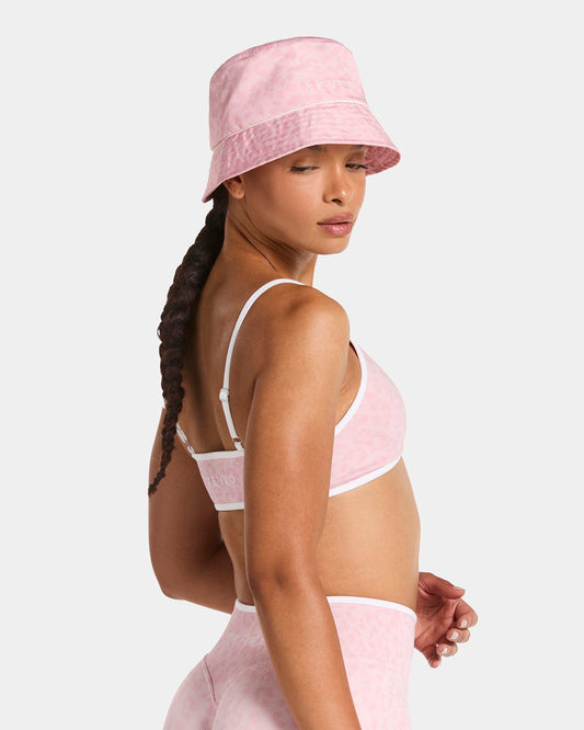 Contrastline Bucket Hat ‘Light Pink Leopard’