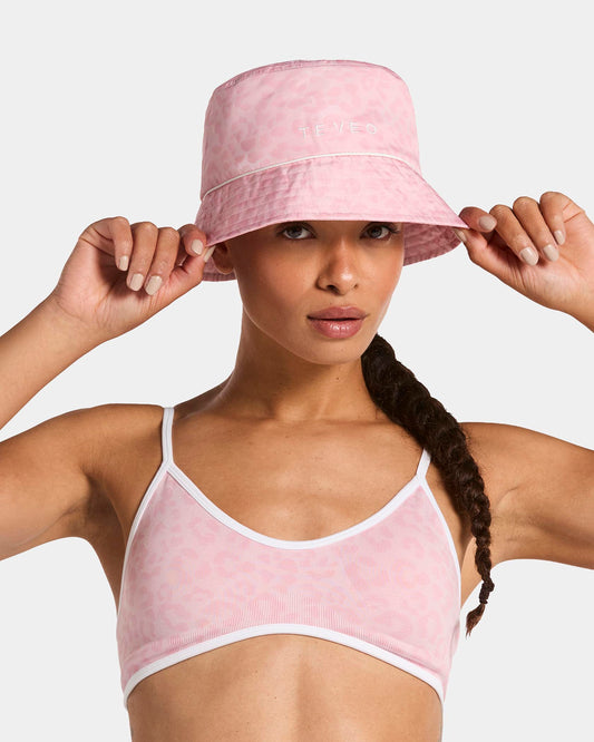 Contrastline Bucket Hat ‘Light Pink Leopard’