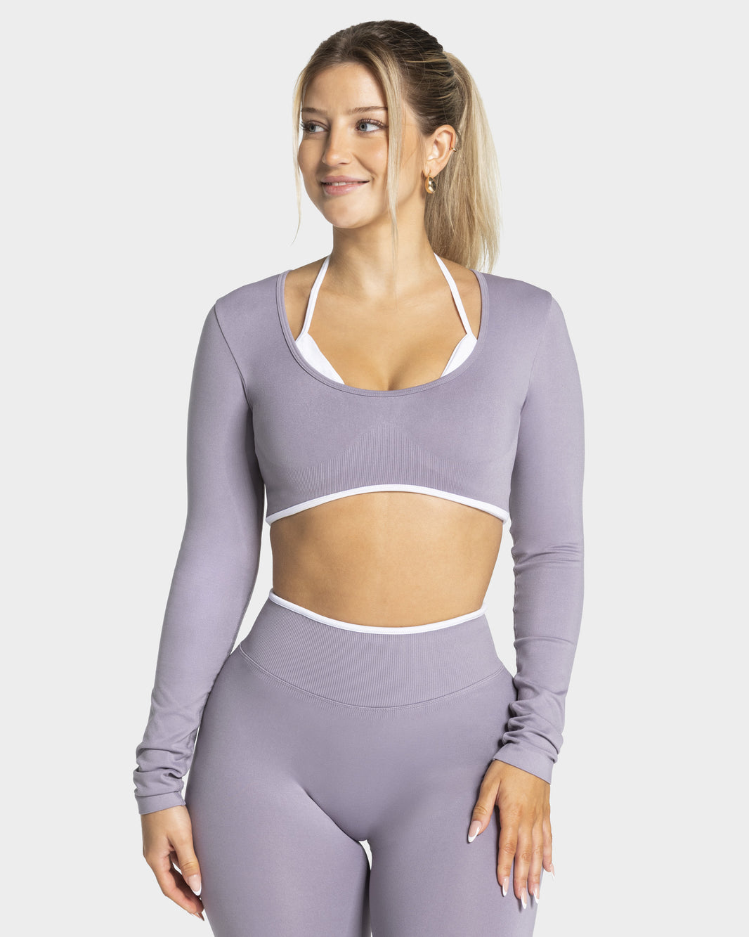 Maglia a manica lunga Contrastline "Lavanda"