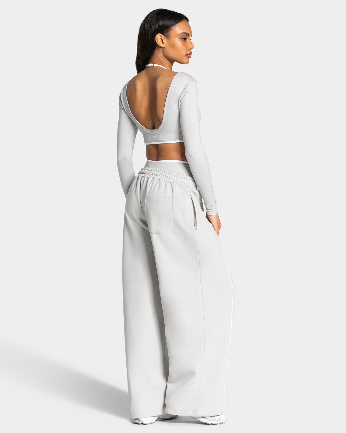 Contrastline Wide Leg Joggers ‘Moon’