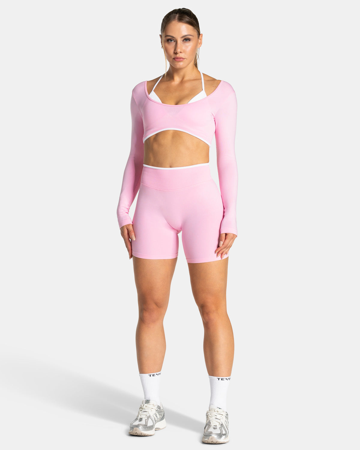 Contrastline Longsleeve ‘True Pink’