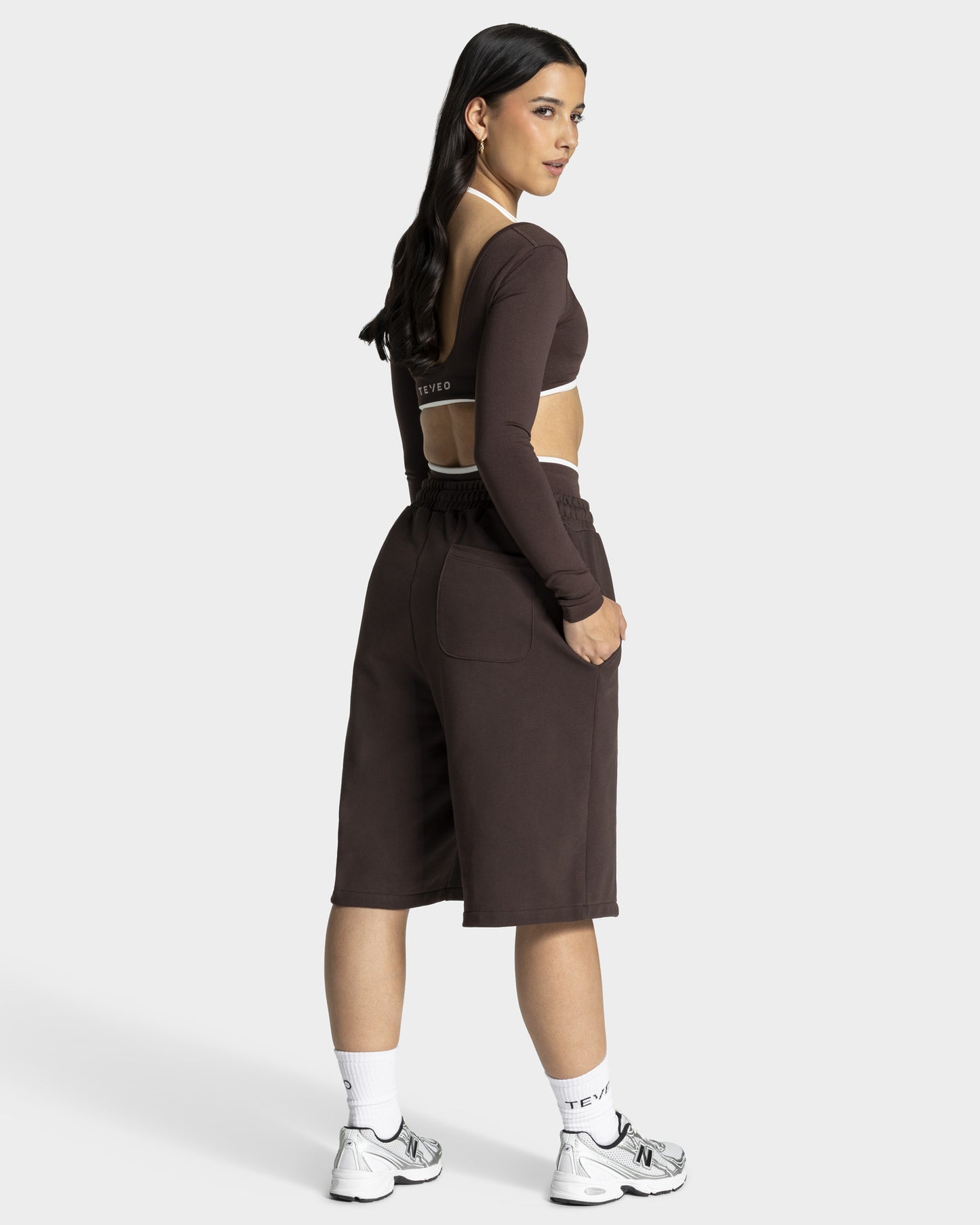 Jorts oversize Contrastline “Espresso"