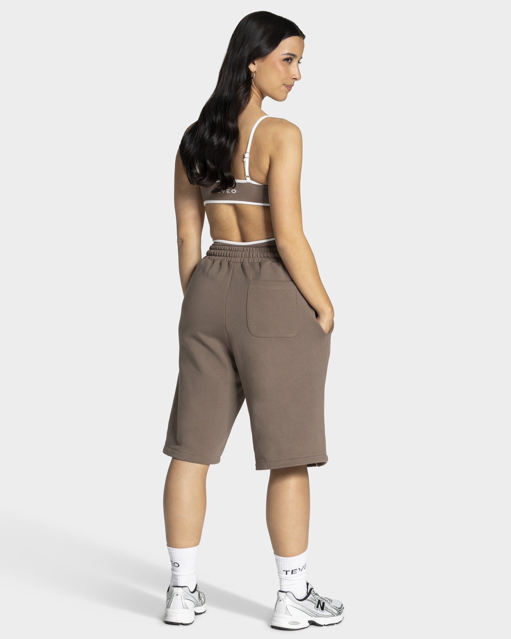 Contrastline Oversized Jorts 'Mocha'