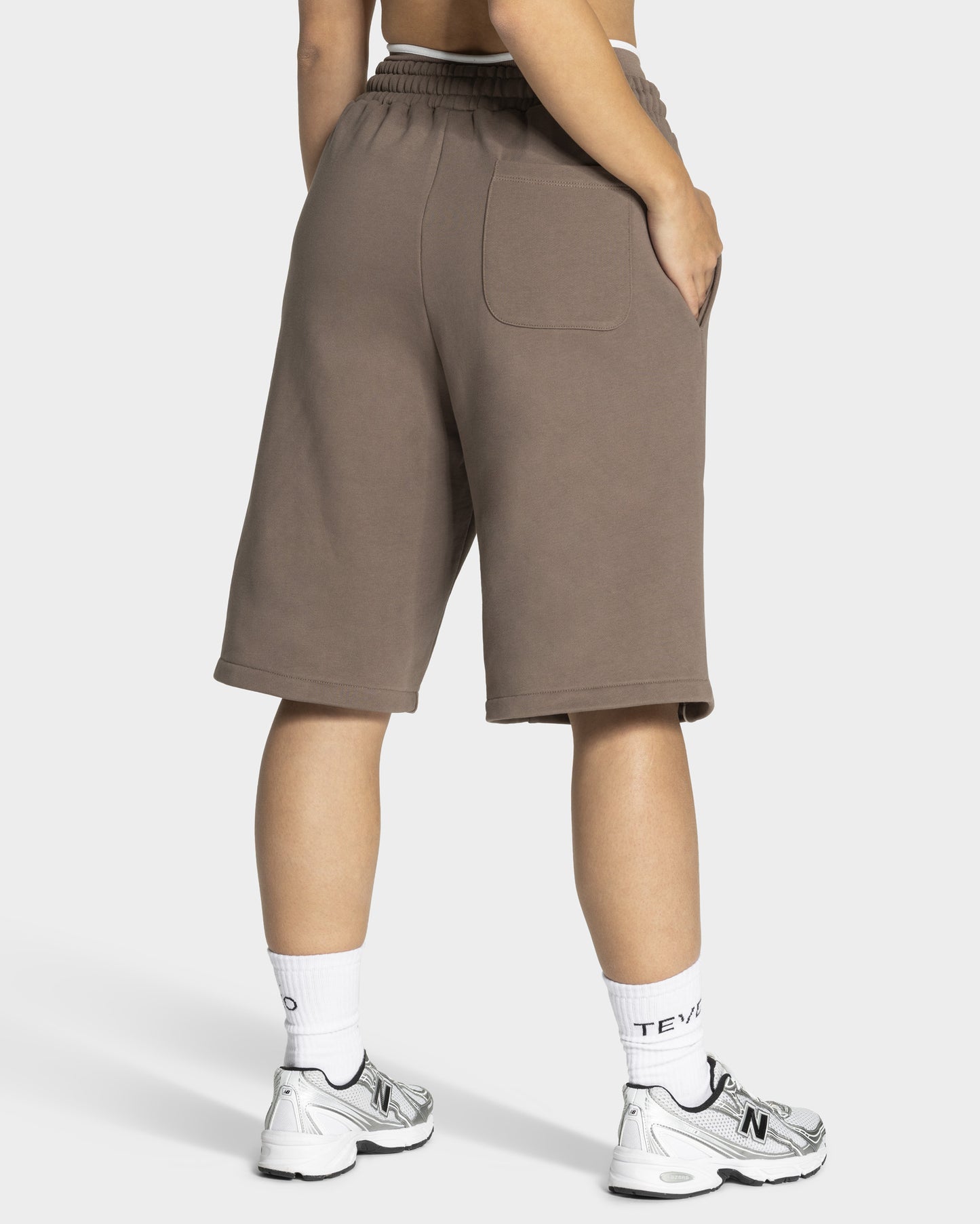 Jorts oversize Contrastline “Mokka"