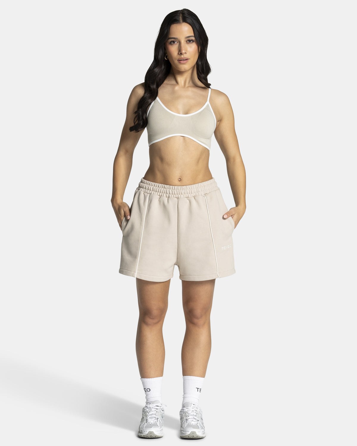 Shorts oversize Contrastline «crema»