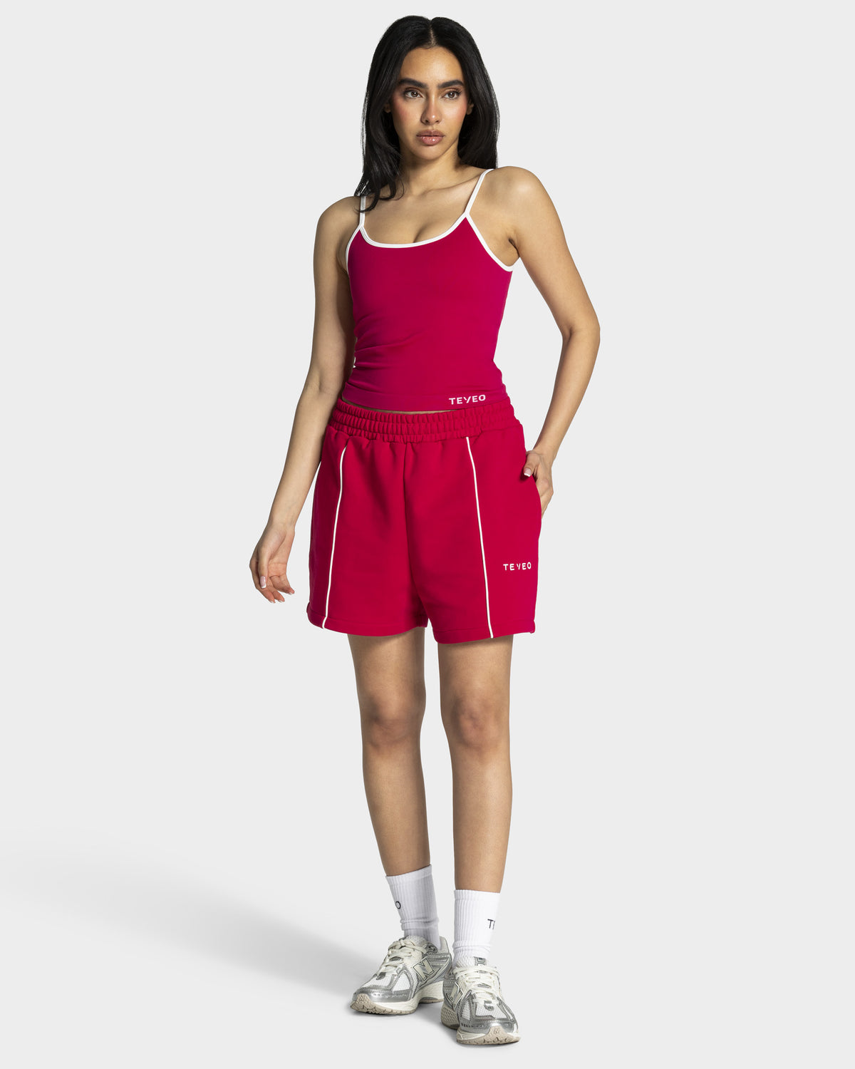 Shorts oversize Contrastline «Raspberry»