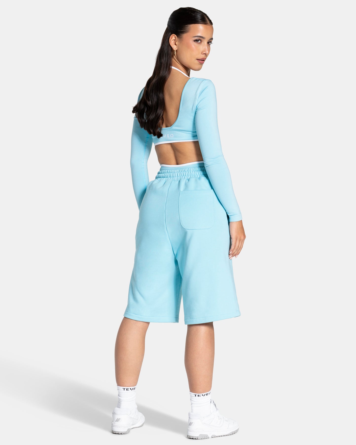 Jorts oversize Contrastline “Arctic Blue"