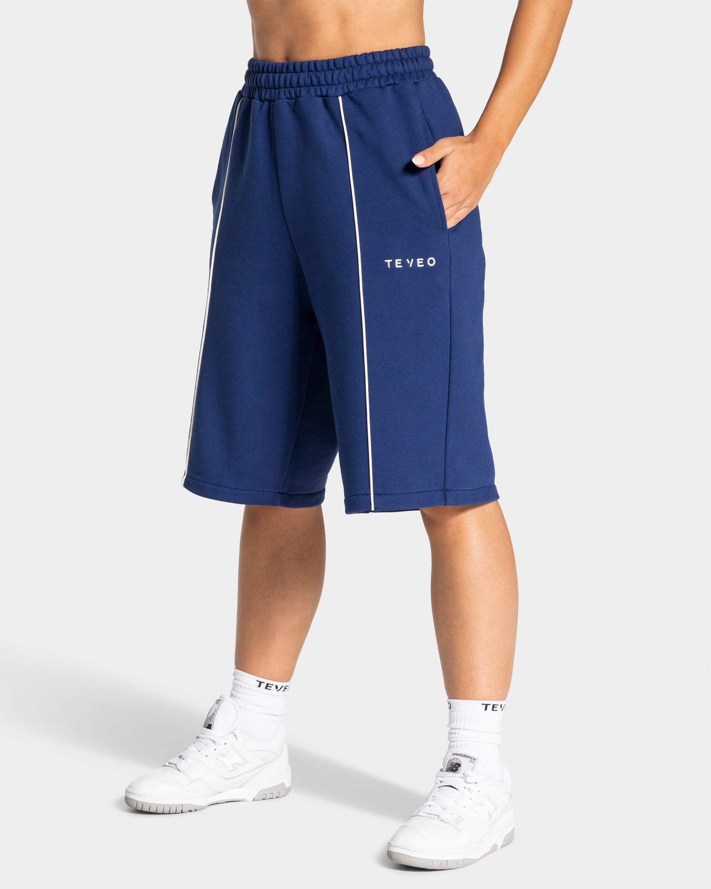 Jorts oversize Contrastline “Indaco"