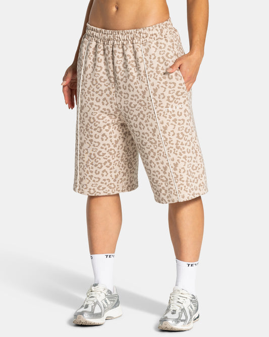 Contrastline Oversized Jorts ‘Cream Leopard’