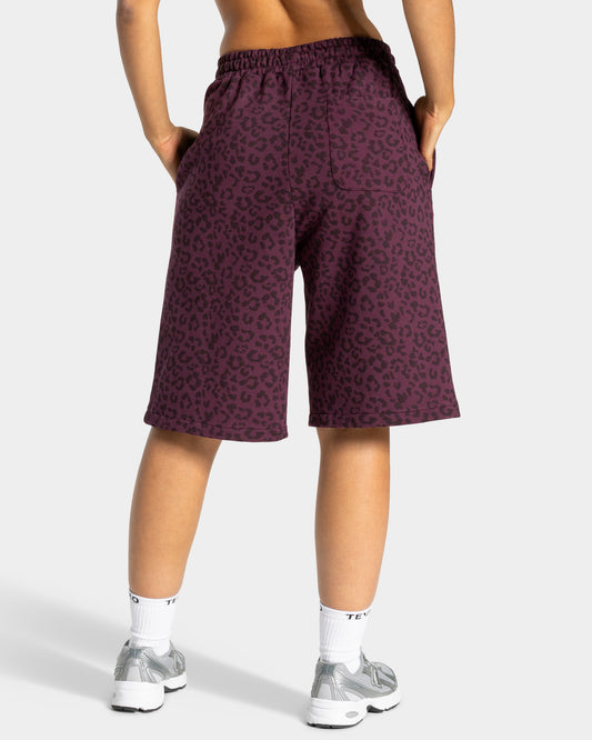 Contrastline Oversized Jorts ‘Merlot Leopard’