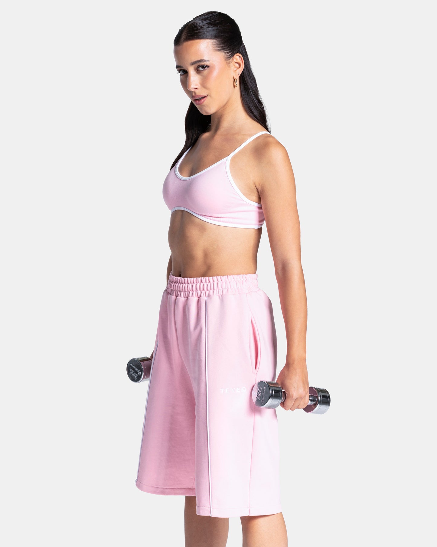 Contrastline Oversized Jorts ‘True Pink’