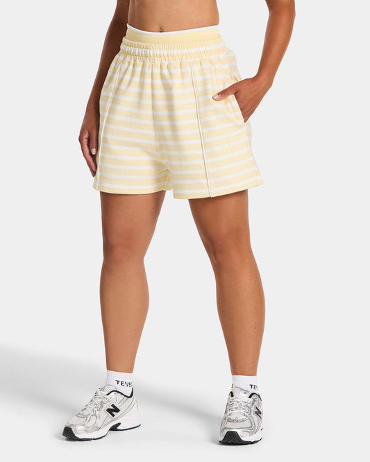 Short oversize Contrastline « Stripe Butter Yellow »