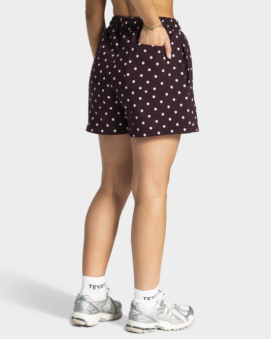 Shorts oversize Contrastline “Colore Merlot con pois"