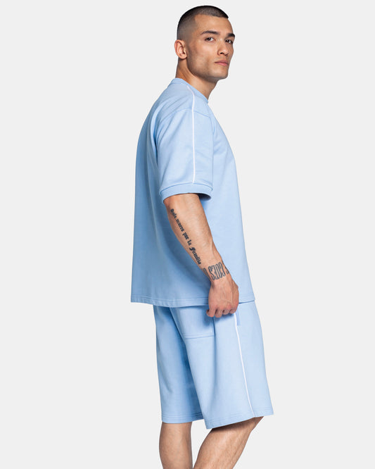 T-shirt Contrastline Oversized „Jasnoniebieski”