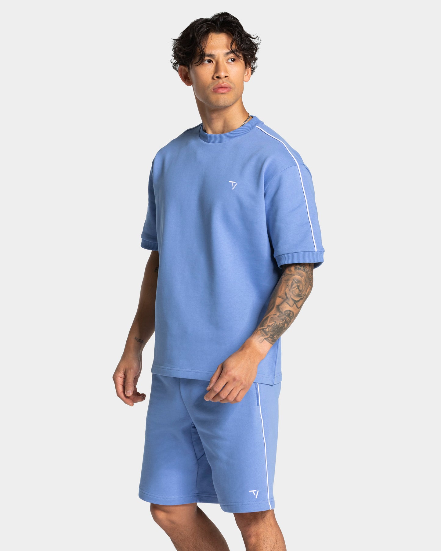 Contrastline Oversized T-Shirt ‘Azure’