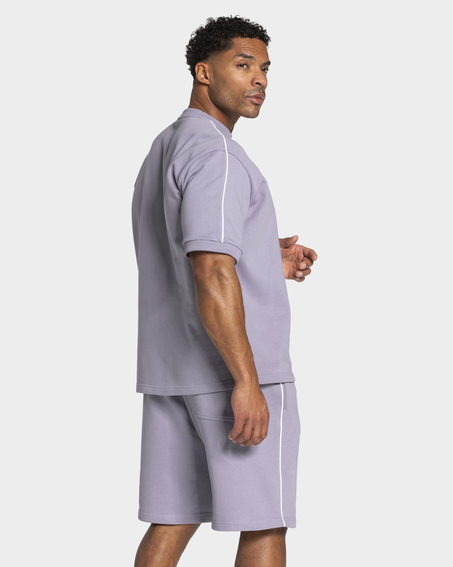 T-shirt Contrastline Oversized „Lavendel”
