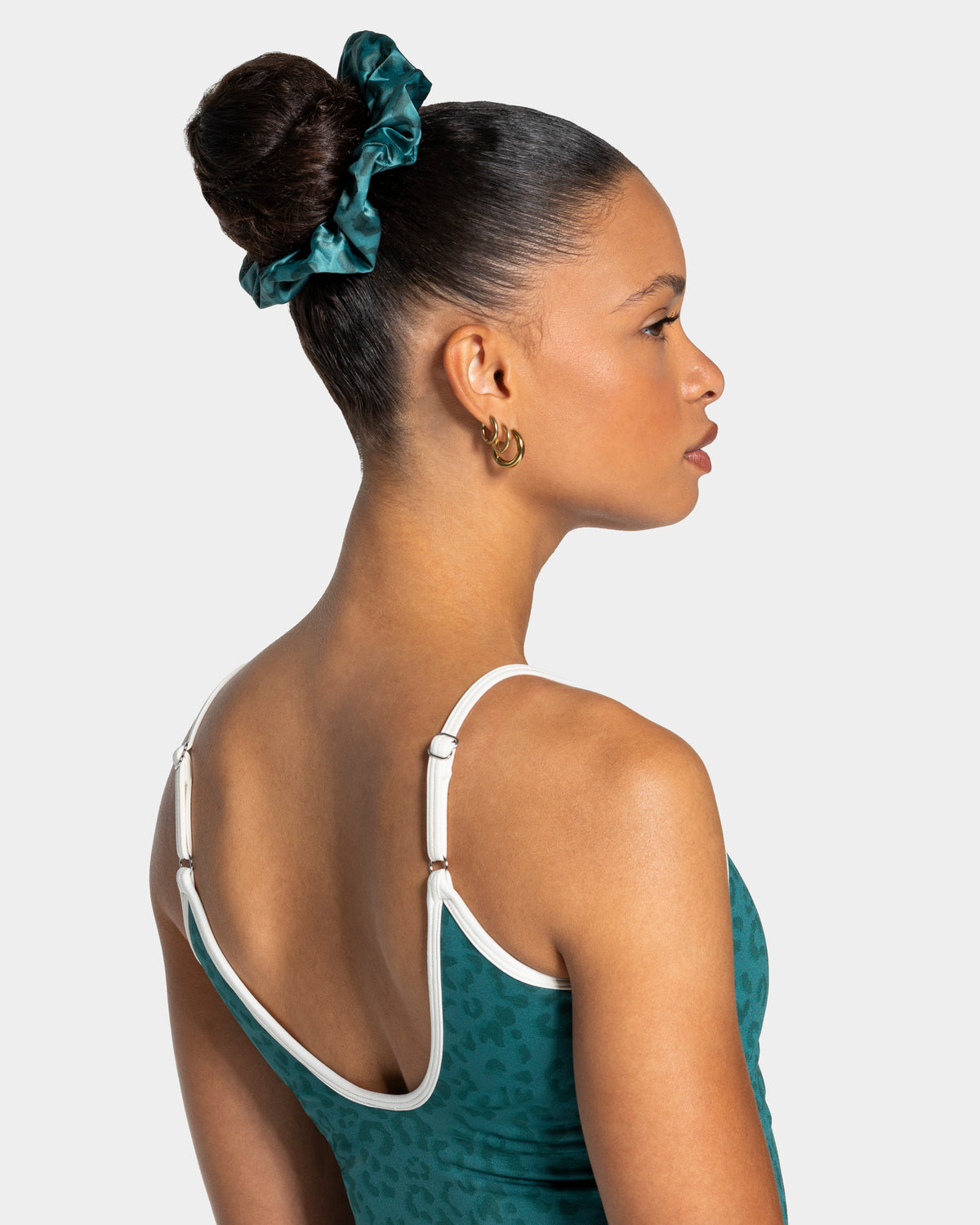 Contrastline Scrunchies (2-Pack) ‘Petrol/Leopard’