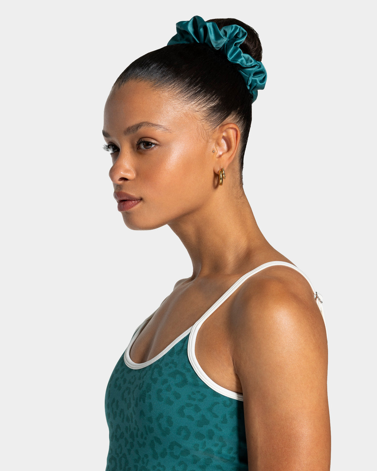 Contrastline Scrunchies (2-Pack) ‘Petrol/Leopard’