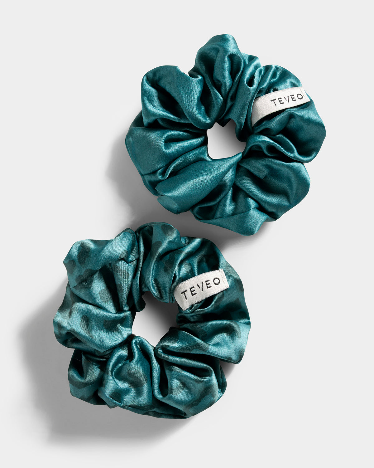 Contrastline Scrunchies (2-Pack) ‘Petrol/Leopard’