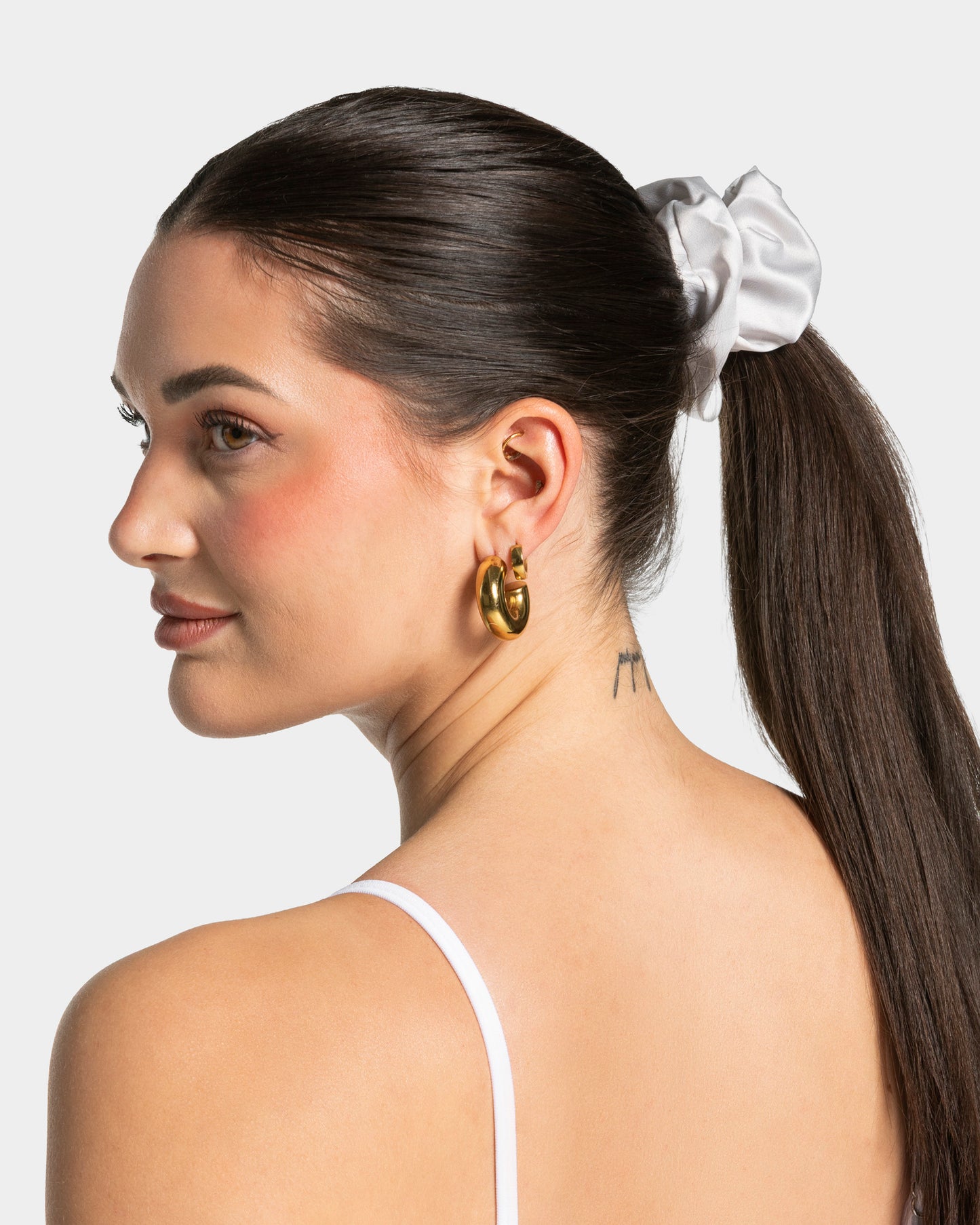 Contrastline Scrunchies (Pack of 2) ‘Light Grey/Leopard Print’